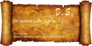 Draskovich Sára névjegykártya