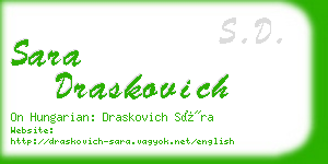 sara draskovich business card